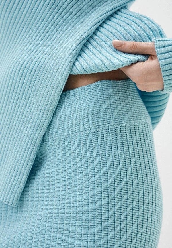 Brvehy Knitted wool skirt suit