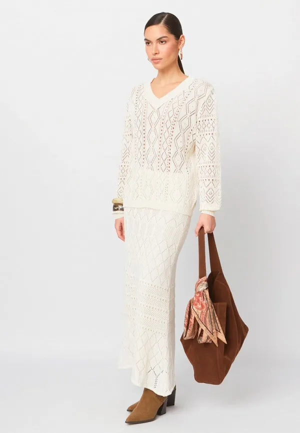 Brvehy Knitted wool skirt suit