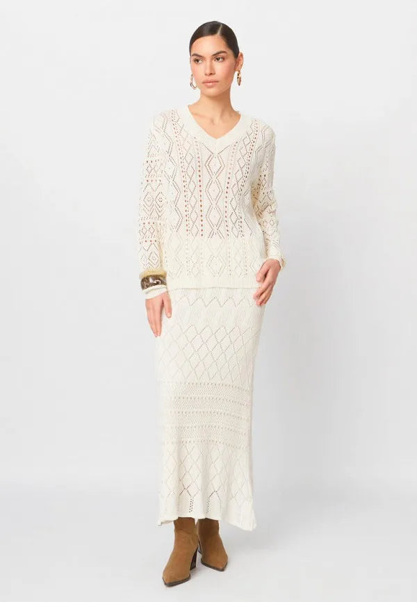 Brvehy Knitted wool skirt suit