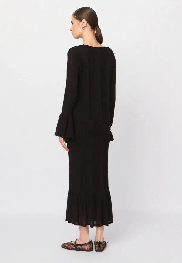 Brvehy Knitted wool skirt suit