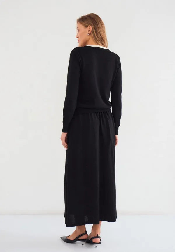 Brvehy Knitted wool skirt suit
