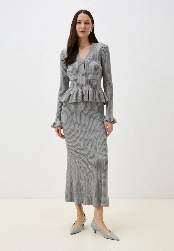 Brvehy Knitted wool skirt suit