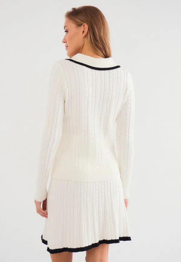 Brvehy Knitted wool skirt suit