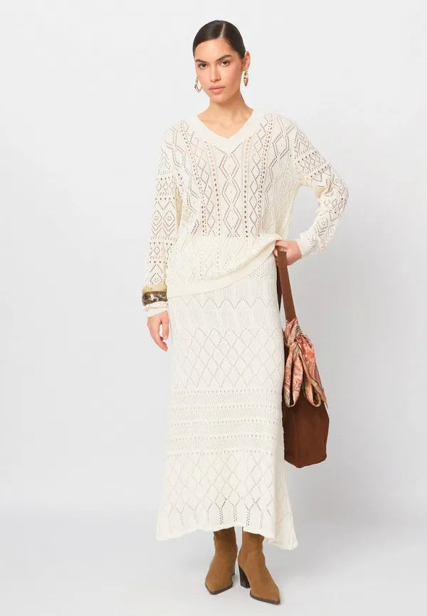 Brvehy Knitted wool skirt suit