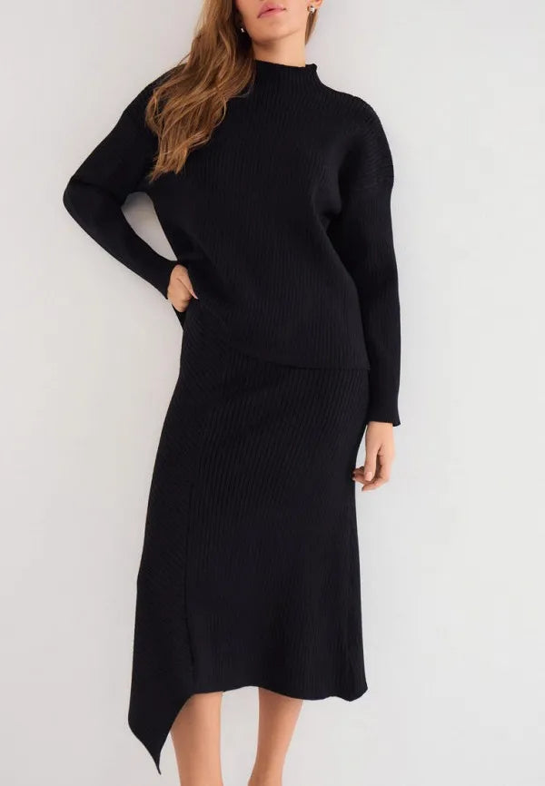Brvehy Knitted wool skirt suit