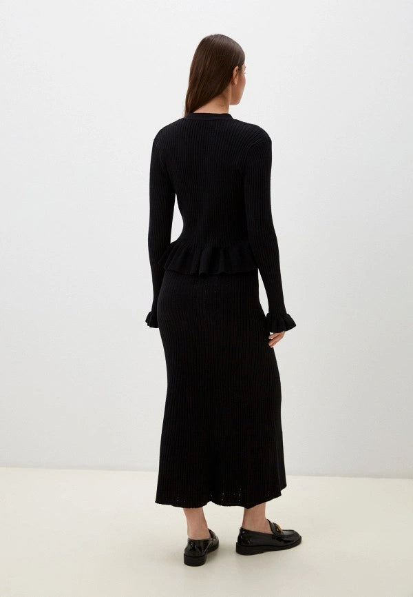 Brvehy Knitted wool skirt suit