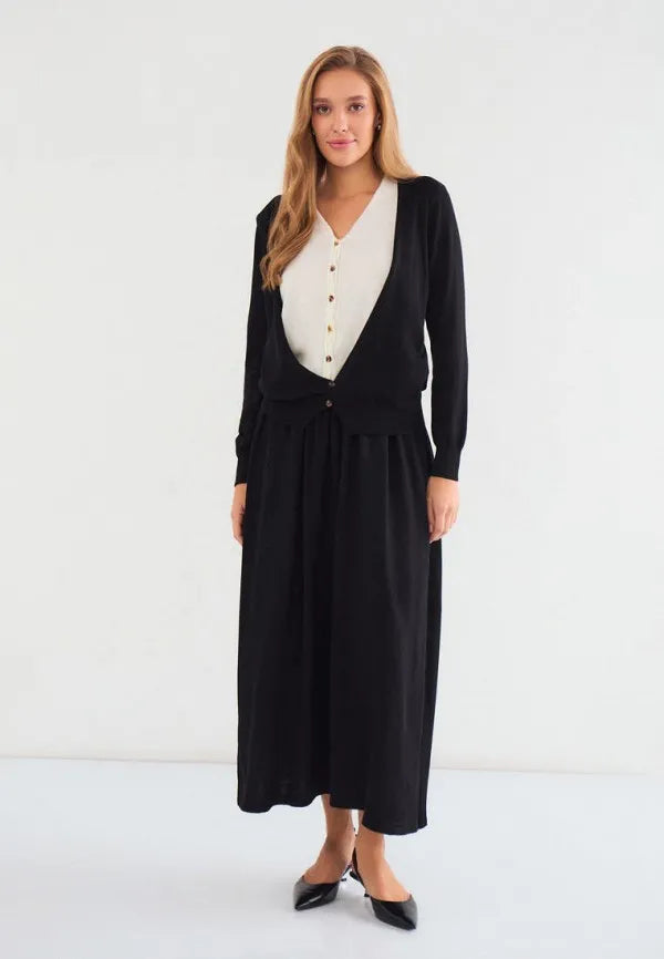 Brvehy Knitted wool skirt suit