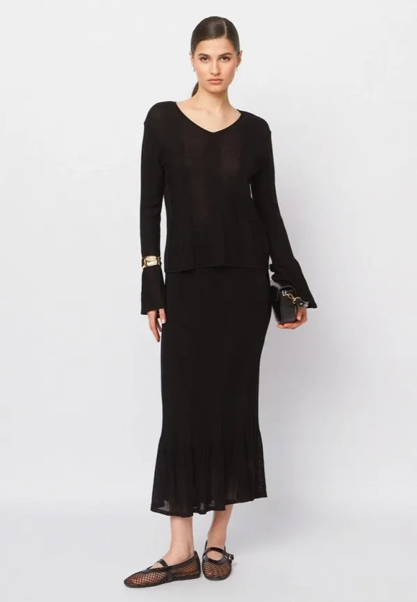 Brvehy Knitted wool skirt suit