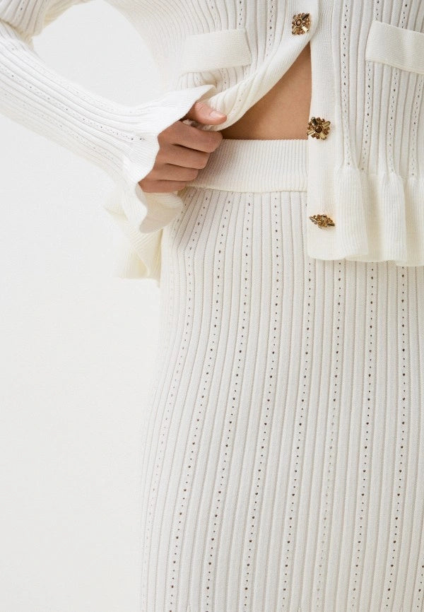 Brvehy Knitted wool skirt suit