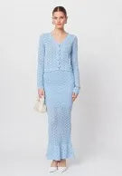 Brvehy Knitted wool skirt suit
