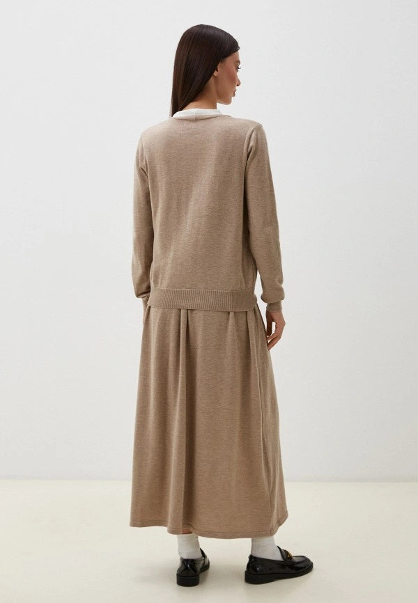 Brvehy Knitted wool skirt suit