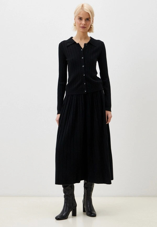 Brvehy Knitted wool skirt suit