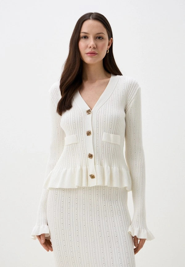 Brvehy Knitted wool skirt suit