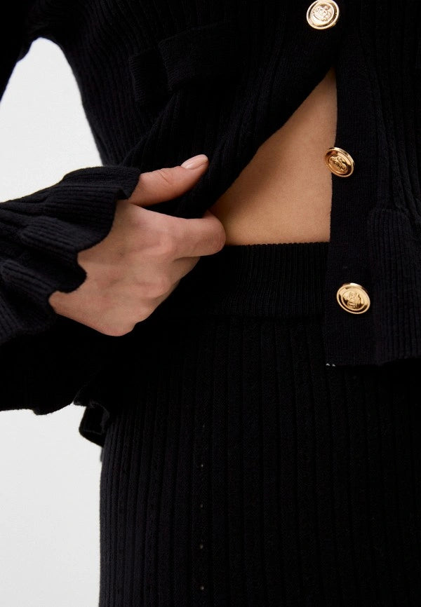 Brvehy Knitted wool skirt suit