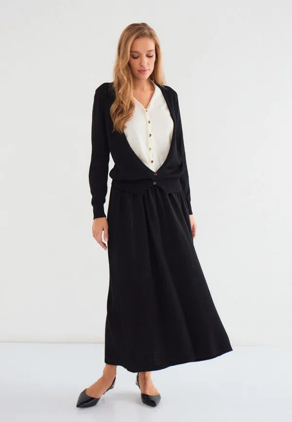 Brvehy Knitted wool skirt suit