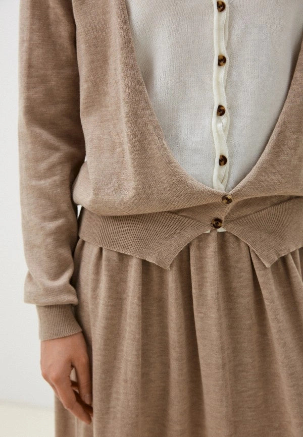 Brvehy Knitted wool skirt suit