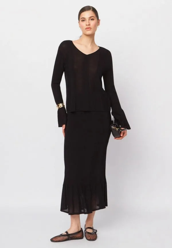 Brvehy Knitted wool skirt suit