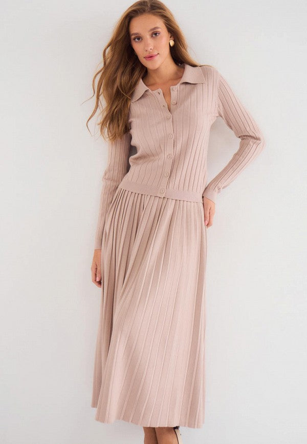 Brvehy Knitted wool skirt suit