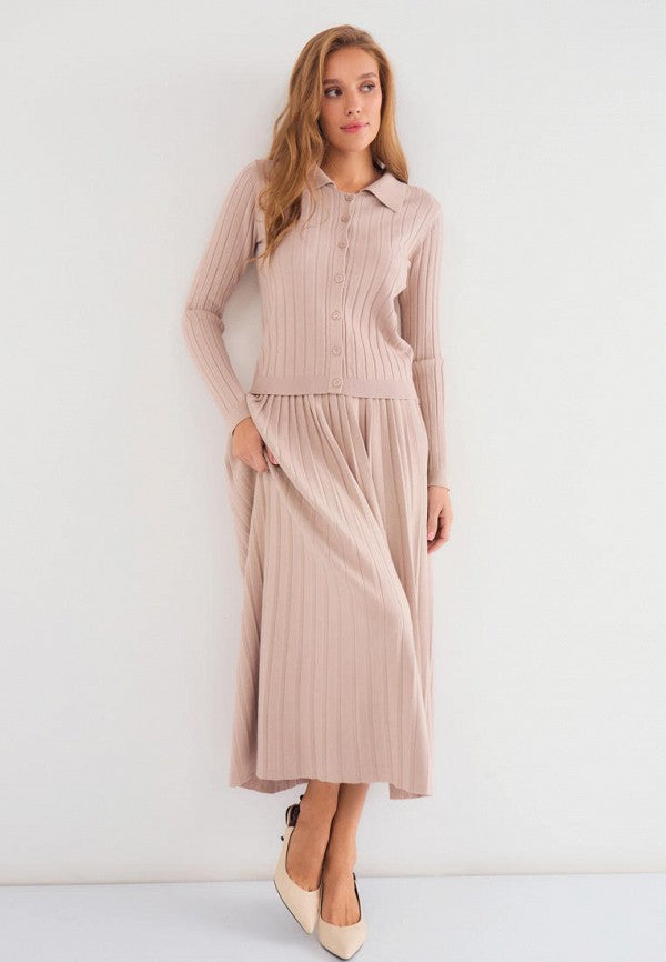 Brvehy Knitted wool skirt suit