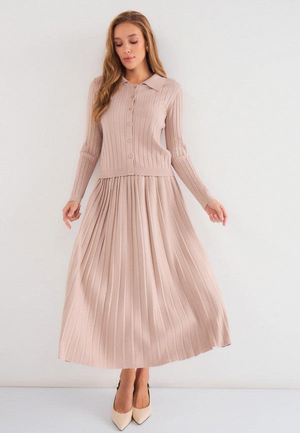 Brvehy Knitted wool skirt suit
