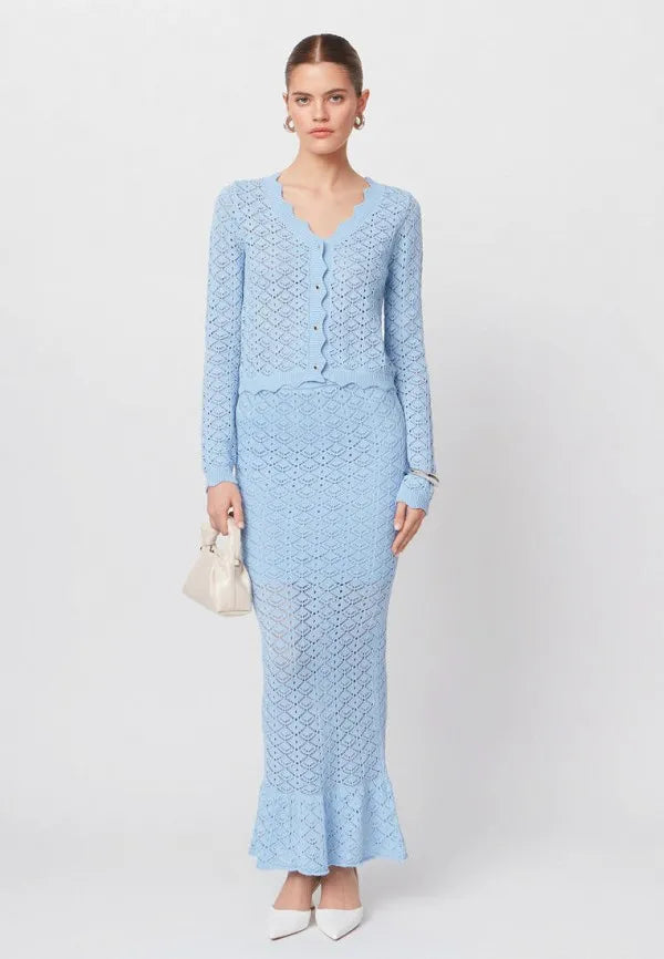 Brvehy Knitted wool skirt suit