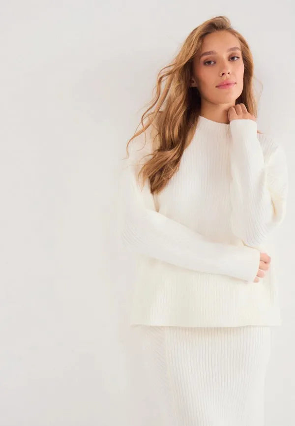 Brvehy Knitted wool skirt suit