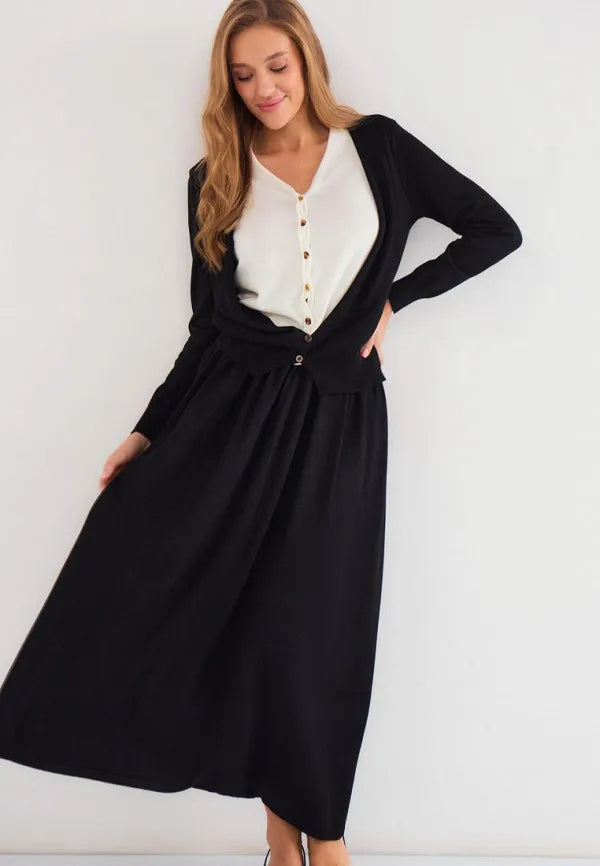 Brvehy Knitted wool skirt suit