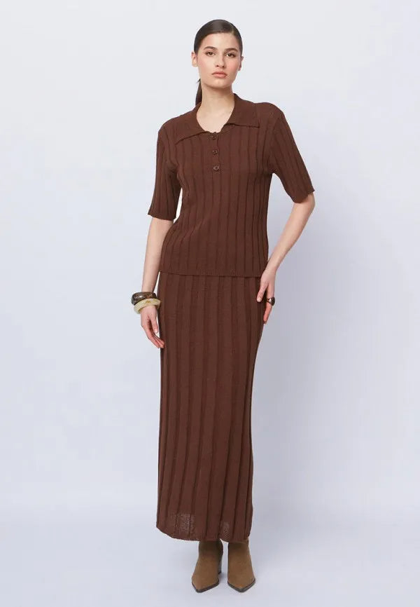 Brvehy Knitted wool skirt suit