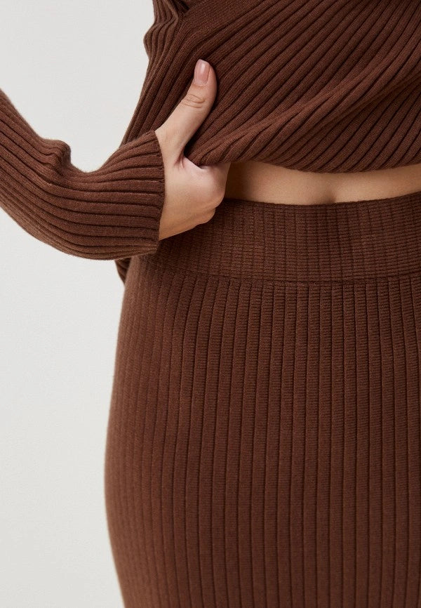 Brvehy Knitted wool skirt suit