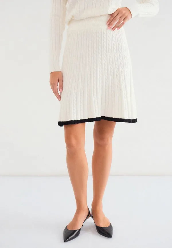 Brvehy Knitted wool skirt suit