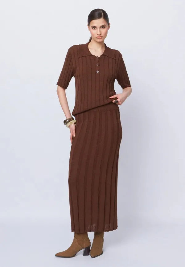 Brvehy Knitted wool skirt suit