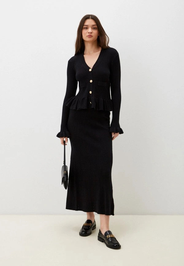 Brvehy Knitted wool skirt suit