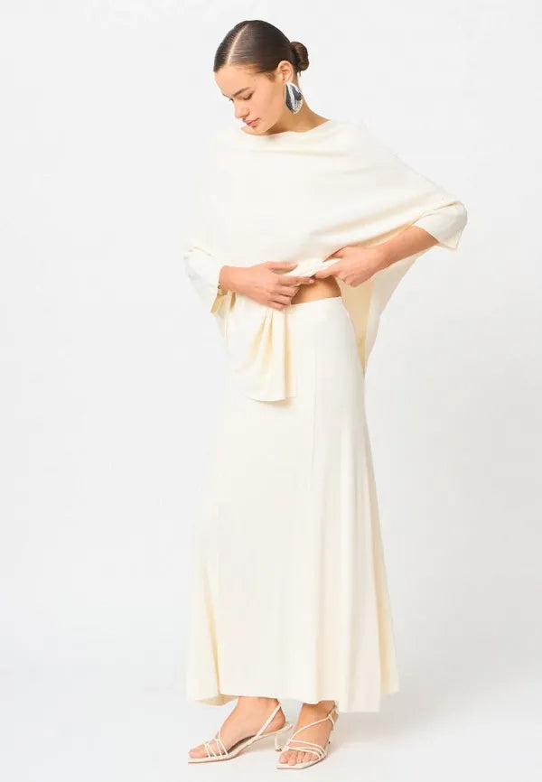 Brvehy Knitted wool skirt suit
