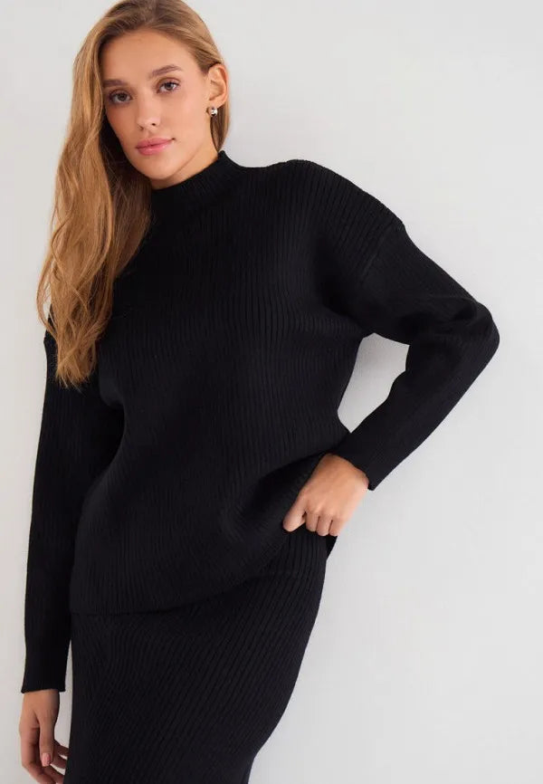 Brvehy Knitted wool skirt suit