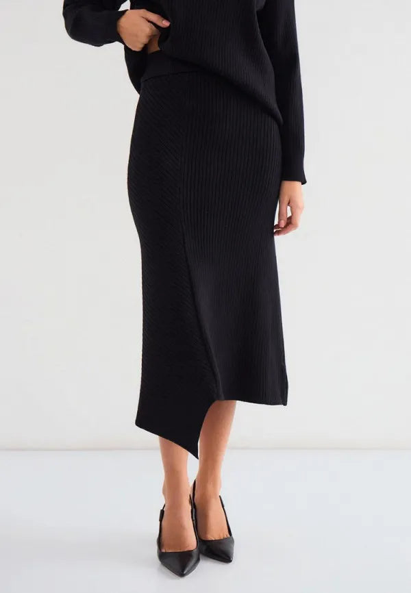 Brvehy Knitted wool skirt suit