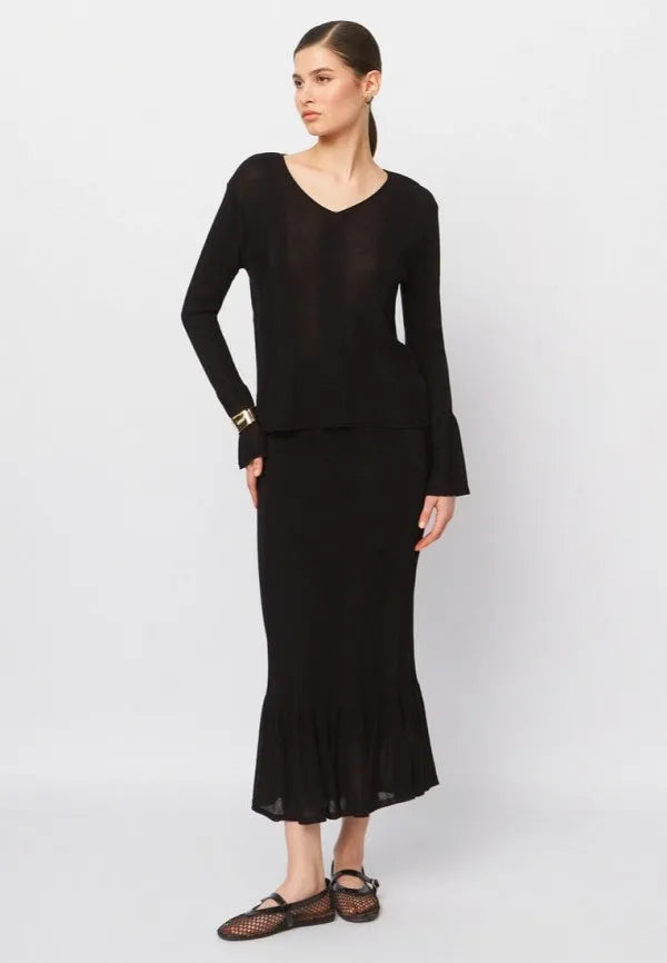 Brvehy Knitted wool skirt suit